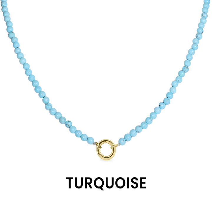 WJW - Semi Precious Natural Stone Charm Keeper Necklace