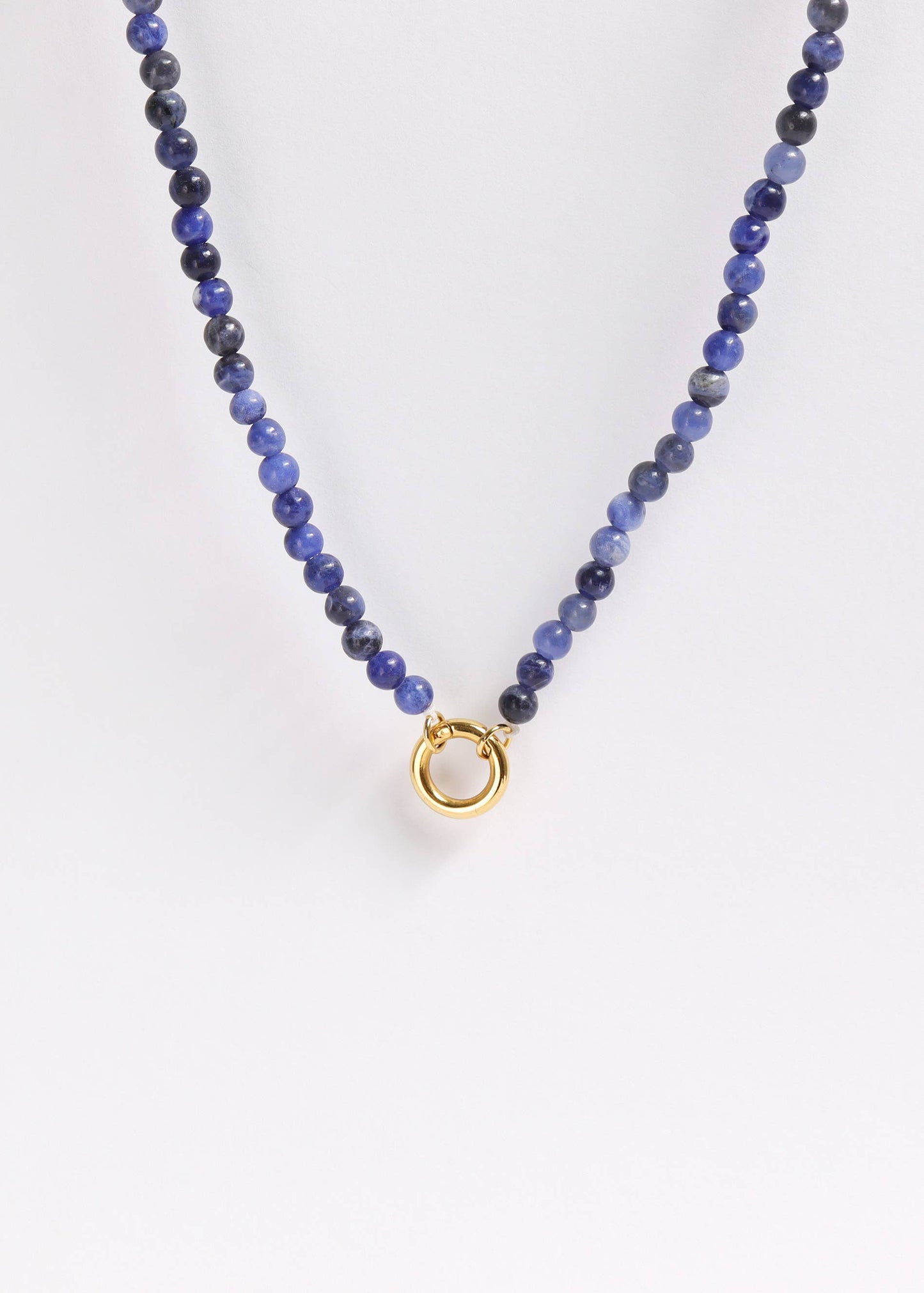 WJW - Semi Precious Natural Stone Charm Keeper Necklace