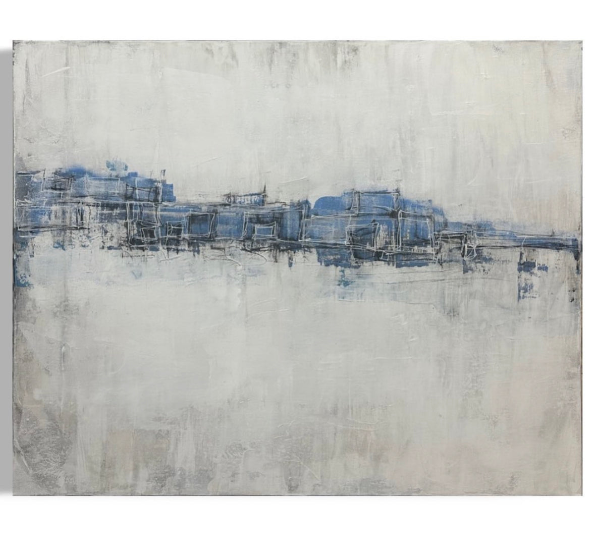 Art Untitled (20) 24x30 (White/Blue/Black/City
