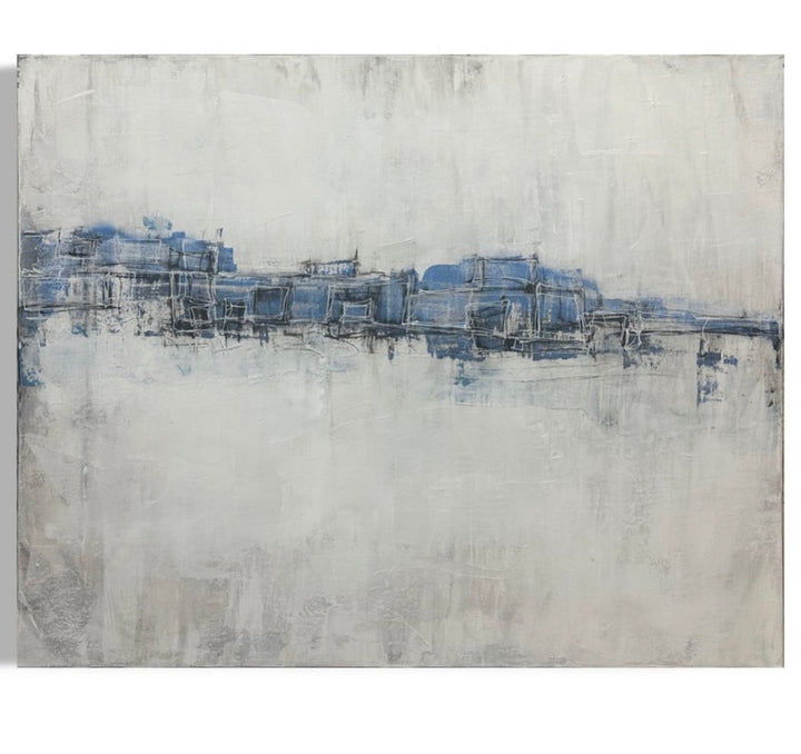 Art Untitled (20) 24x30 (White/Blue/Black/City
