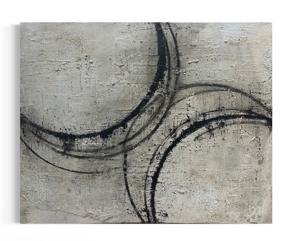 Art Untitled (27) 24x30 (Gray/Black Half Corner Circle)