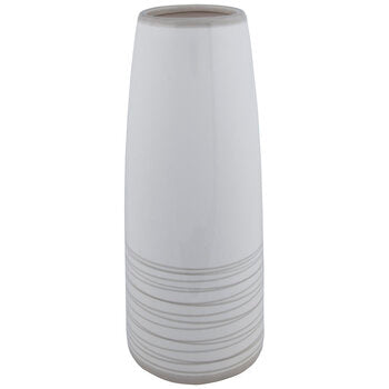 Vase White & Gray Striped