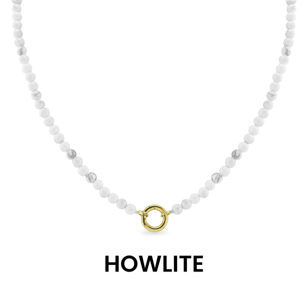 WJW - Semi Precious Natural Stone Charm Keeper Necklace