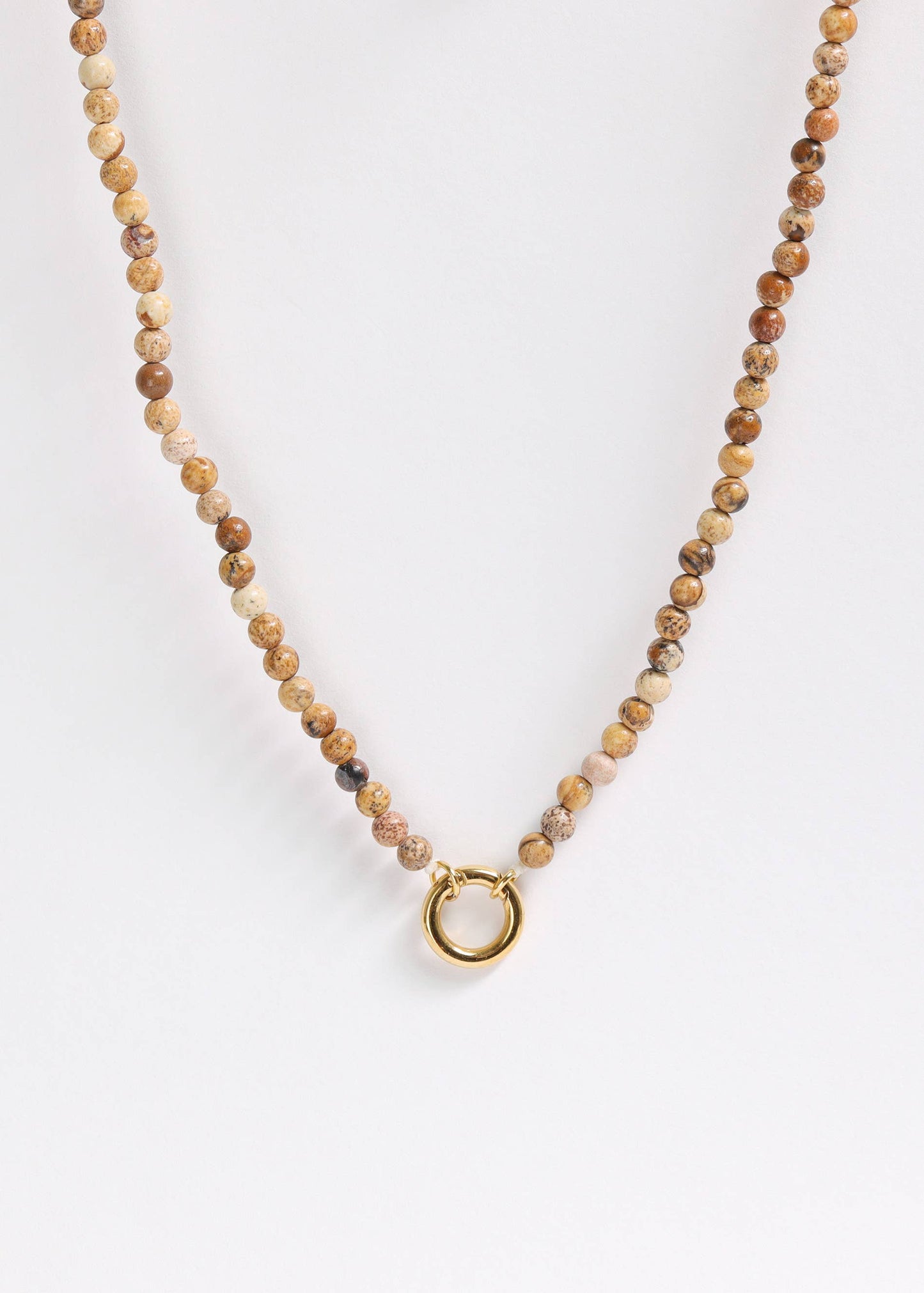 WJW - Semi Precious Natural Stone Charm Keeper Necklace