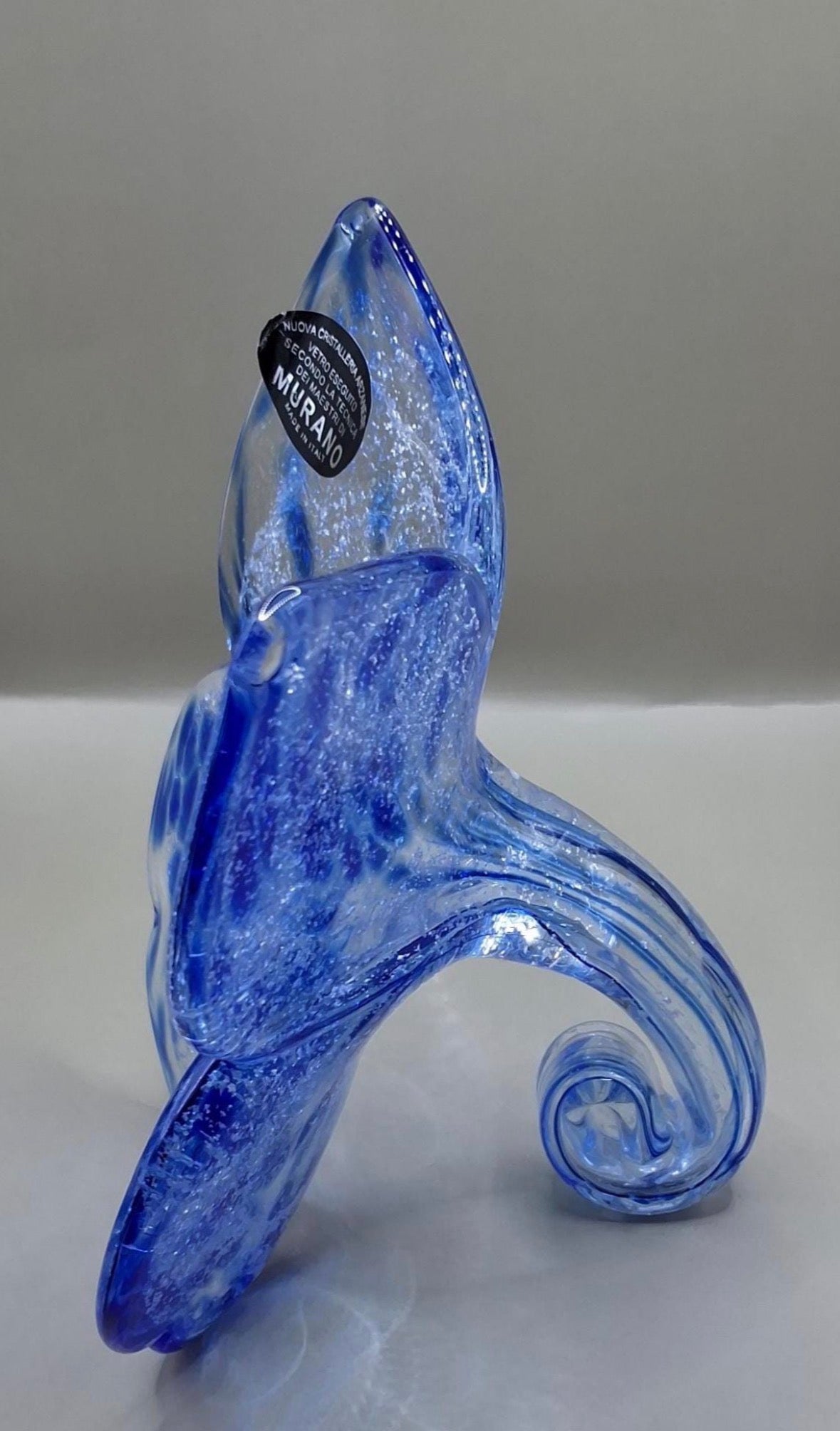 Blue Murano Lily Glass Flower