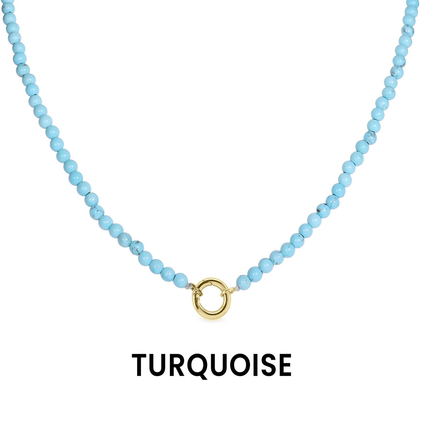 WJW - Semi Precious Natural Stone Charm Keeper Necklace