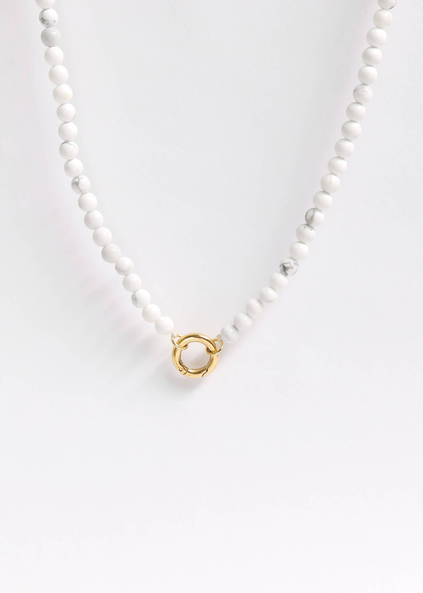 WJW - Semi Precious Natural Stone Charm Keeper Necklace