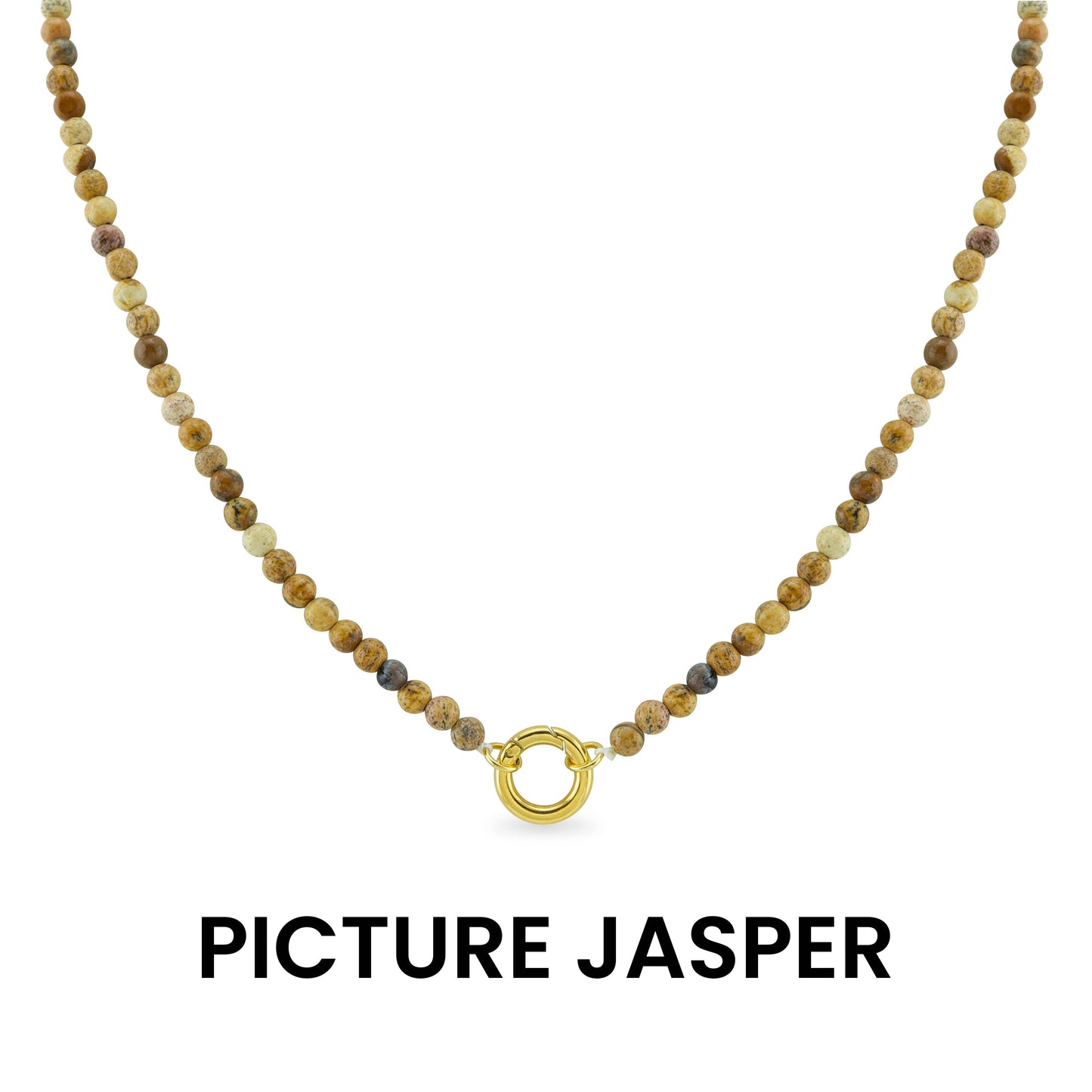 WJW - Semi Precious Natural Stone Charm Keeper Necklace