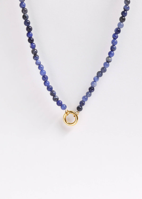WJW - Semi Precious Natural Stone Charm Keeper Necklace