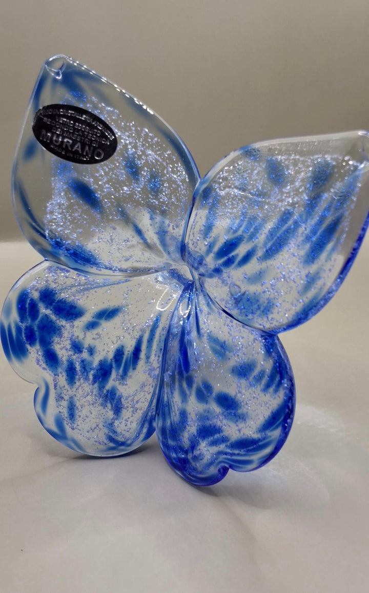 Blue Murano Lily Glass Flower