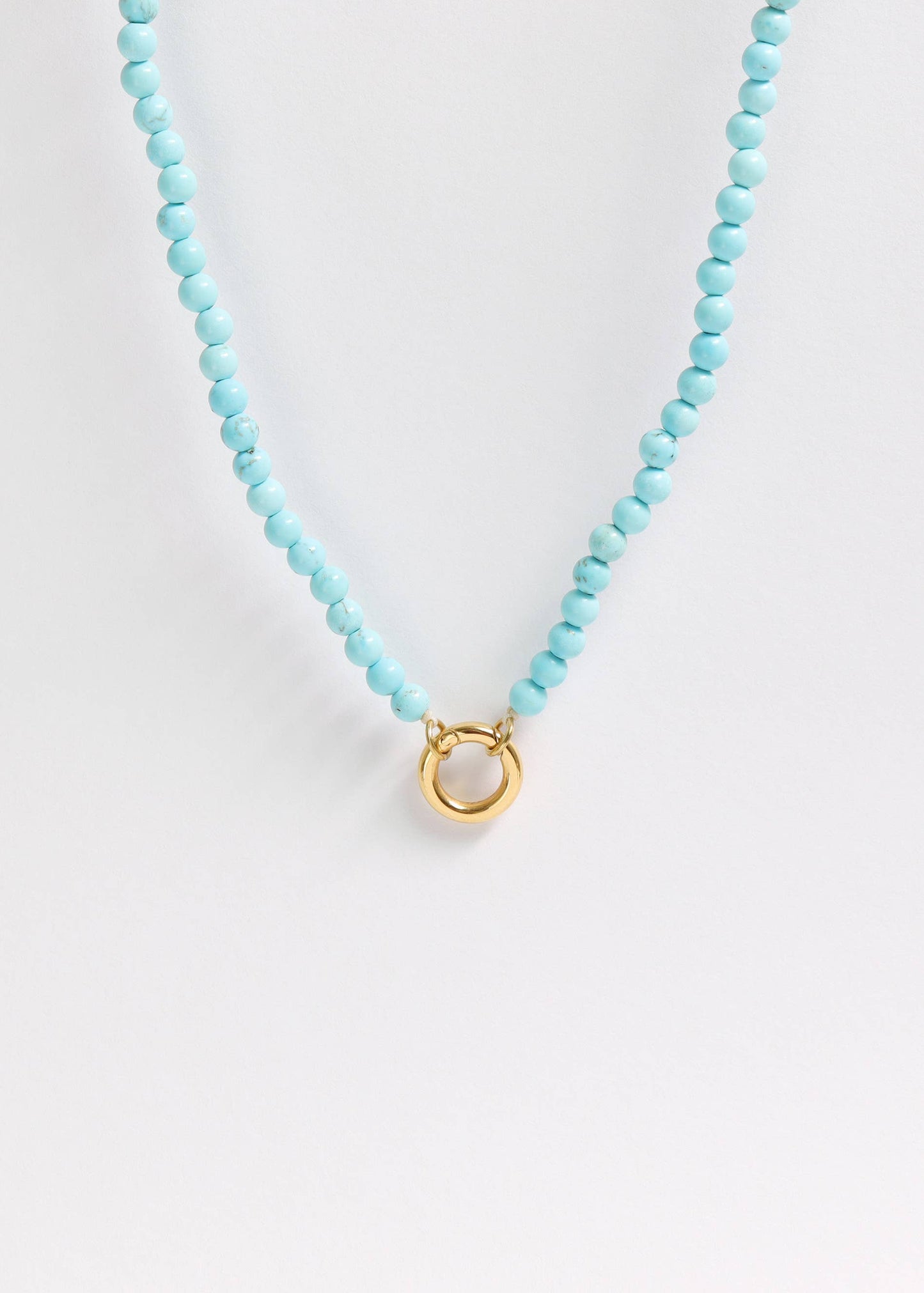 WJW - Semi Precious Natural Stone Charm Keeper Necklace