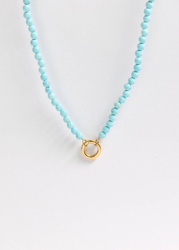 WJW - Semi Precious Natural Stone Charm Keeper Necklace