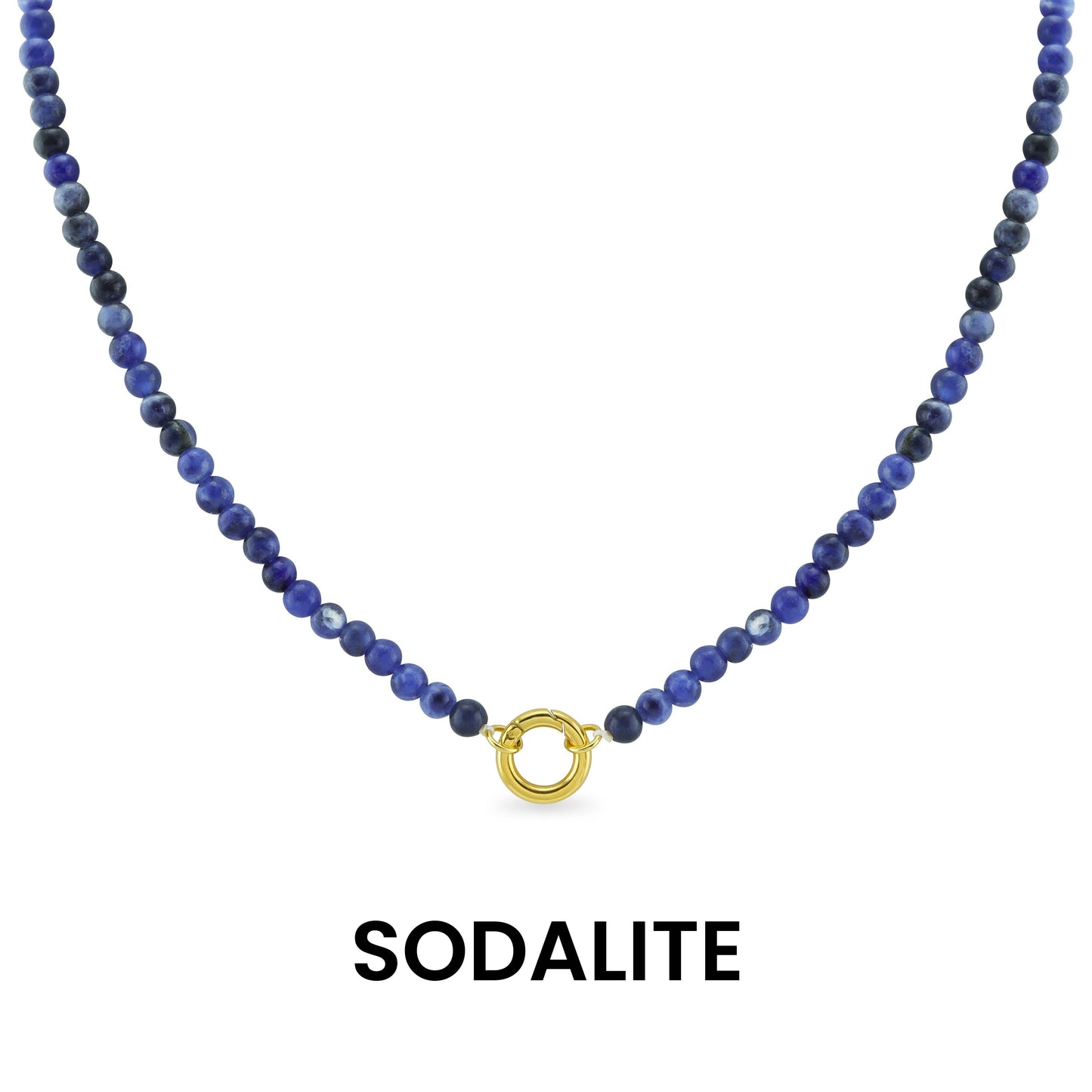 WJW - Semi Precious Natural Stone Charm Keeper Necklace