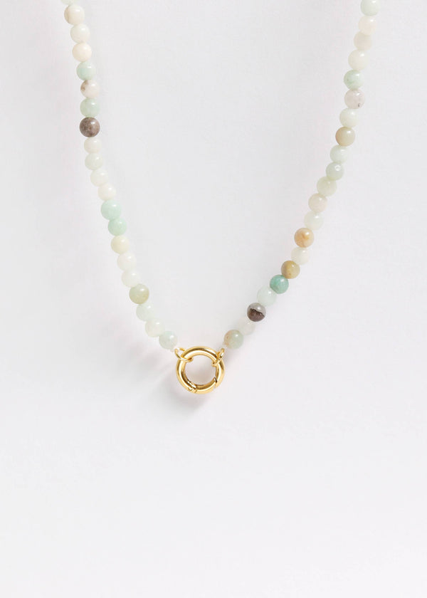 WJW - Semi Precious Natural Stone Charm Keeper Necklace